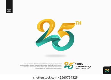 Number 25 logo icon design, 25th birthday logo number, anniversary 25