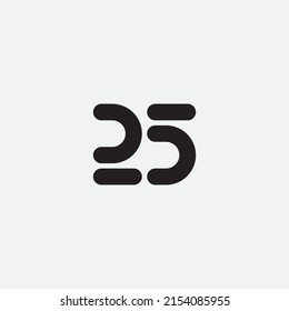Number 25 Monogram Logo Design.