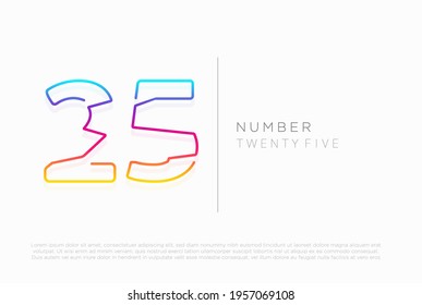 Number 25 twenty five logo icon design, vector template