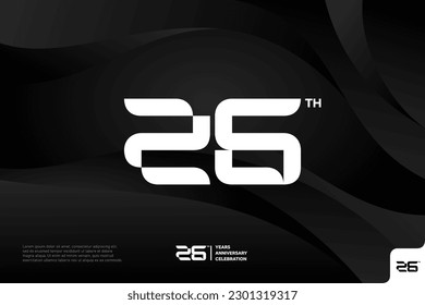 Number 26 logo icon design 26th birthday logo number anniversary 26