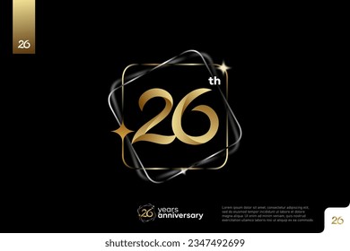 Number 26 logo icon design, 26th birthday logo number, anniversary 26
