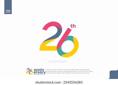 Number 26 logo icon design, 26th birthday logo number, anniversary 26