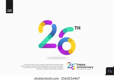 Number 26 logo icon design, 26th birthday logo number, anniversary 26