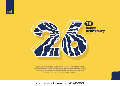 Number 26 logo icon design, 26th birthday logo number, anniversary 26