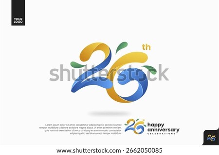 Number 26 logo icon design, 26th birthday logo number, anniversary 26
