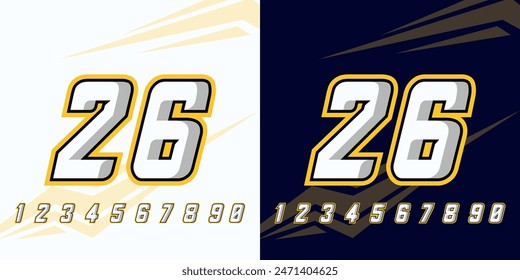 number 26 racing and automotive for, racing, sports jersey with racing effects