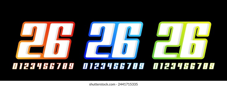 number 26 Racing effects for motorsport, automotive, sports, car racing, racing