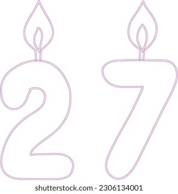 Number 27 with a candle.