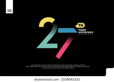 Number 27 logo icon design, 27th birthday logo number, anniversary 27