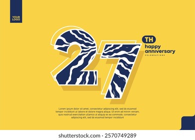 Number 27 logo icon design, 27th birthday logo number, anniversary 27