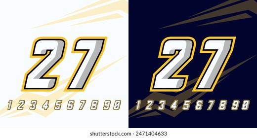number 27 racing and automotive for, racing, sports jersey with racing effects