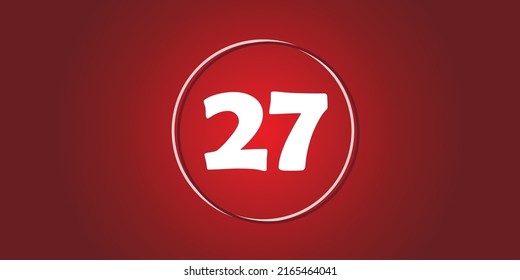 number 27 in two circles with luxury red background