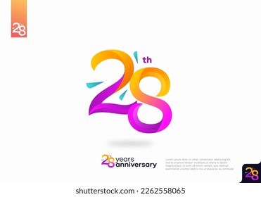 Number 28 logo icon design, 28th birthday logo number, 28th anniversary.