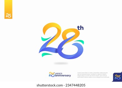 Number 28 logo icon design, 28th birthday logo number, anniversary 28