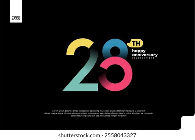 Number 28 logo icon design, 28th birthday logo number, anniversary 28