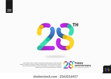 Number 28 logo icon design, 28th birthday logo number, anniversary 28