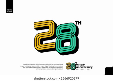 Number 28 logo icon design, 28th birthday logo number, anniversary 28