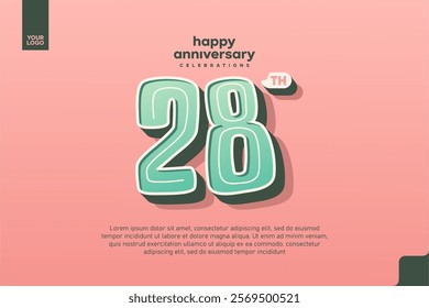 Number 28 logo icon design, 28th birthday logo number, anniversary 28