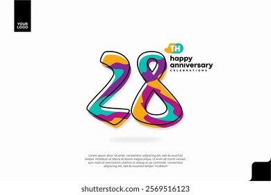 Number 28 logo icon design, 28th birthday logo number, anniversary 28