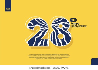 Number 28 logo icon design, 28th birthday logo number, anniversary 28