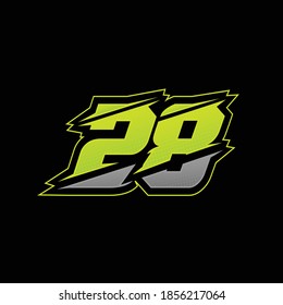 Number 28 racing design vector