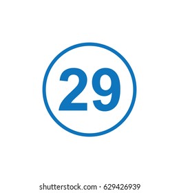 Number 29 icon illustration isolated vector sign symbol