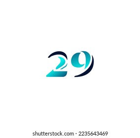 Elementos de plantilla de diseño del logotipo número 29. Logo de la letra digital abstracta moderna. Ilustración vectorial.