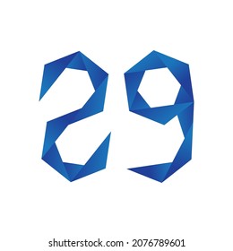 Number 29 logo with gemetric pattern on white background.