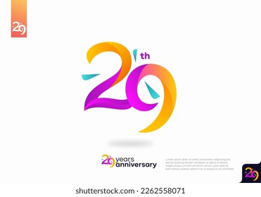 Nummer 29 Logo Symbol Design, 29. Geburtstag Logo-Nummer, 29. Jubiläum.
