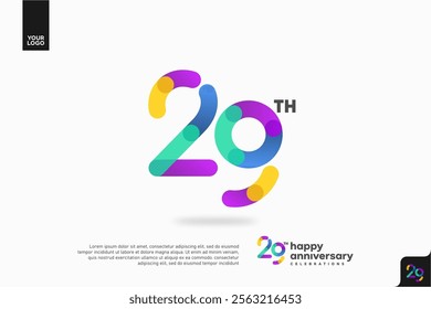 Number 29 logo icon design, 29th birthday logo number, anniversary 29