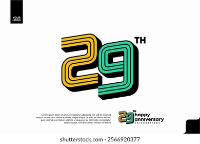 Number 29 logo icon design, 29th birthday logo number, anniversary 29