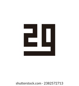 Number 29 square geometric symbol simple logo vector