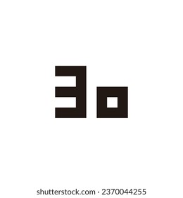 Number 3 0 square geometric symbol simple logo vector