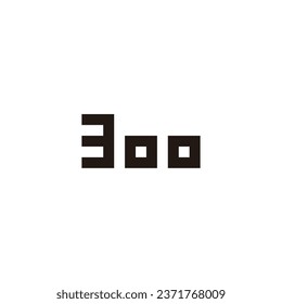 Number 3 0 0 square geometric symbol simple logo vector