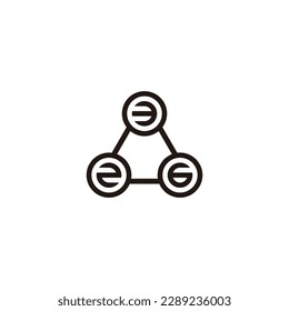 Number 3, 2 and 6 three circles geometric symbol simple logo vector