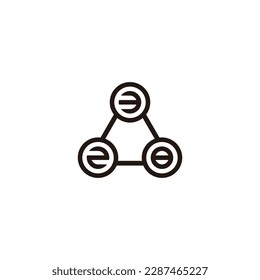 Number 3, 2 and 8 three circles geometric symbol simple logo vector