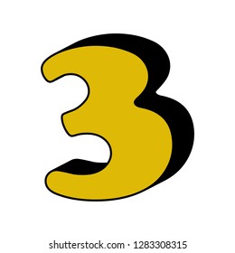 number 3, 3D icon. Element of 3D color alphabet for mobile concept and web apps. Detailed number 4, 3D icon can be used for web and mobile