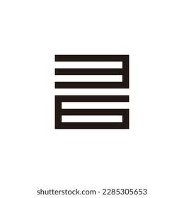 Símbolo geométrico cuadrado número 3 y 6 vector de logotipo simple