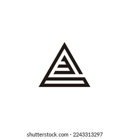 Número 3 en 6, símbolo geométrico triangular simple vector de logotipo