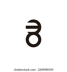 Número 3 y 8 símbolo geométrico simple vector de logotipo
