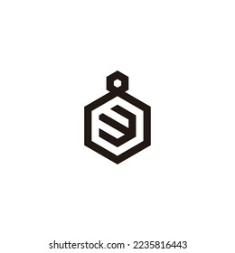 Número 3 en 8, símbolo geométrico hexagonal simple vector de logotipo
