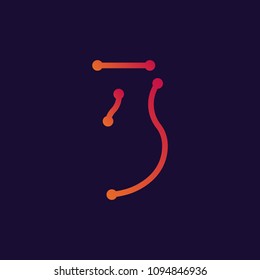 Number 3 , abstract colorful digits, ink mathematic symbol, stylized numeral, dynamic paint trail font. Vector illustration.