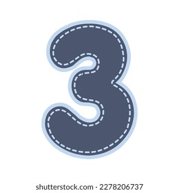 Number 3 alphabet. Vector image