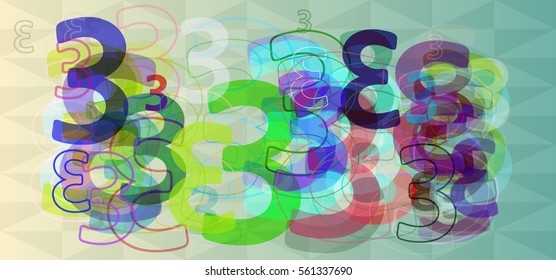 Number 3 art background