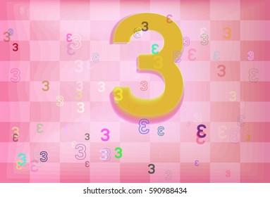 Number 3 art design