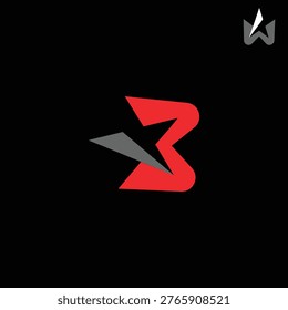 Number 3 or B or W or M Star Logo. Modern Geometric Star Logo with Integrated Letter B, M, W, and Number 3 Monogram.