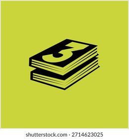 número 3 Plantilla de Vector de diseño de logotipos de libros