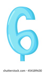Number 3 candle in flat style