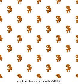 Number 3 from caramel pattern seamless repeat in cartoon style vector illustration