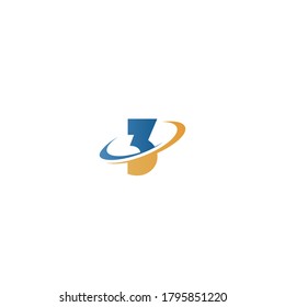 Number 3 circle Logo, Concept Number 3 + icon circle